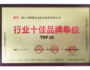 行业十佳品牌单位